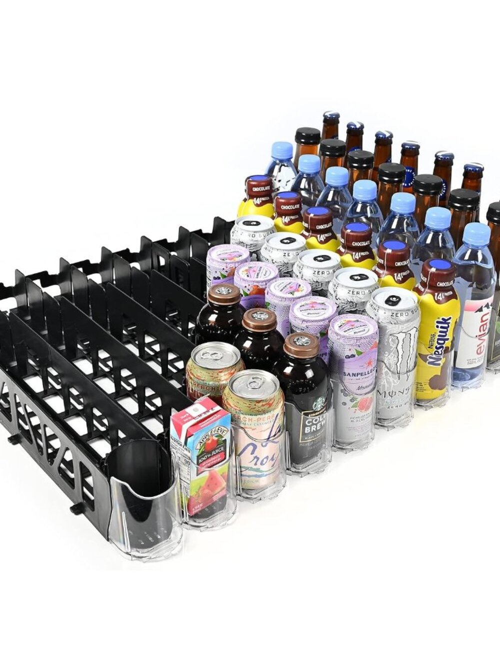 Drink Organizer for Fridge – Visi-Fast Push Dispenser, 12/16oz, 1-Pack
